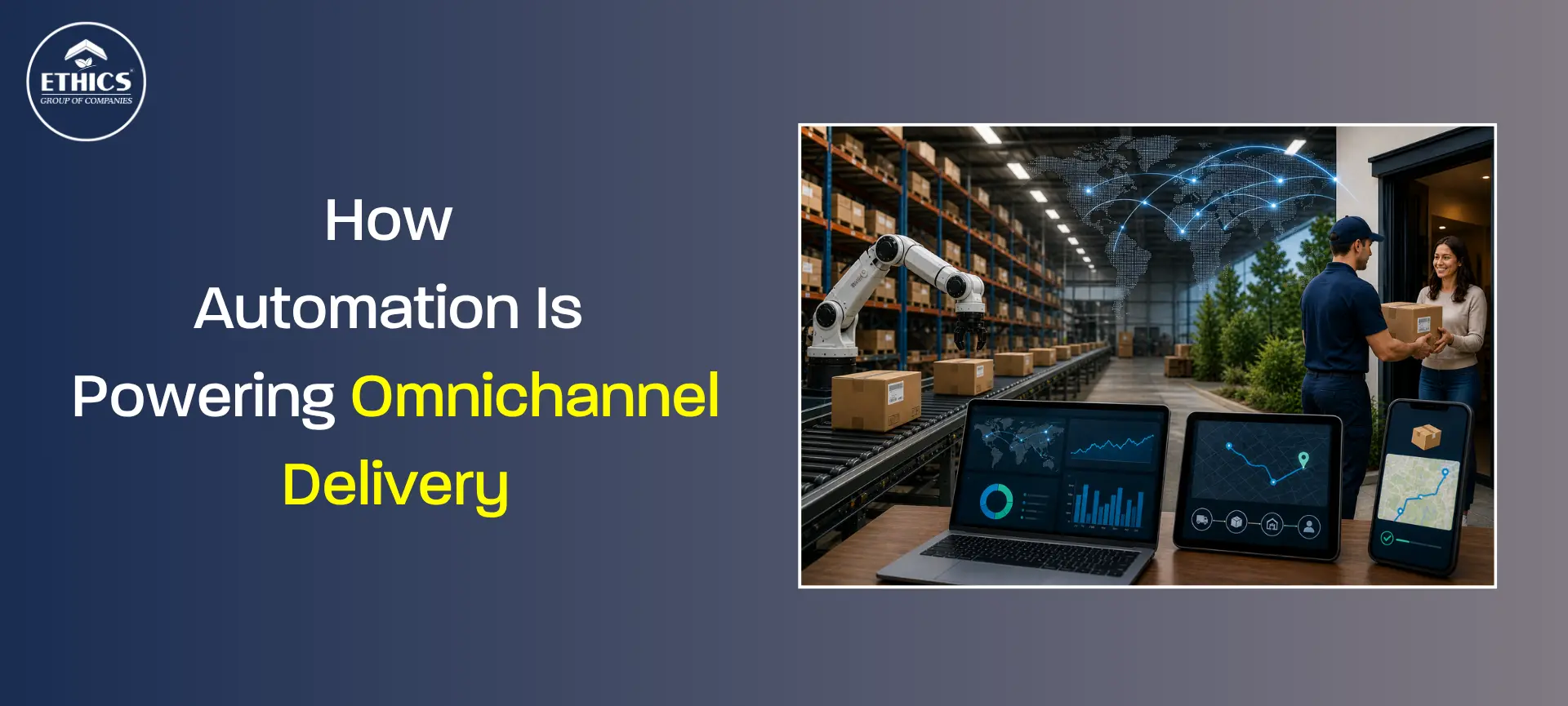 Automated omnichannel delivery system with smart warehouse, inventory tracking, and fast last-mile logistics operations