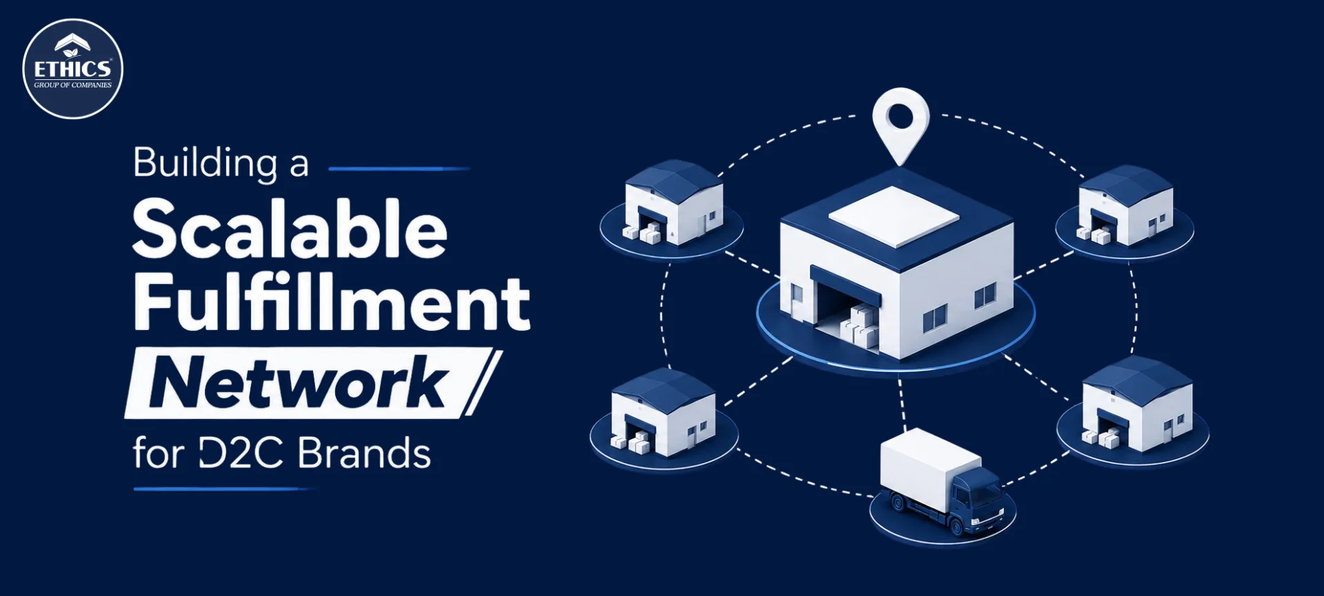Modern fulfillment center managing scalable D2C order processing and inventory distribution