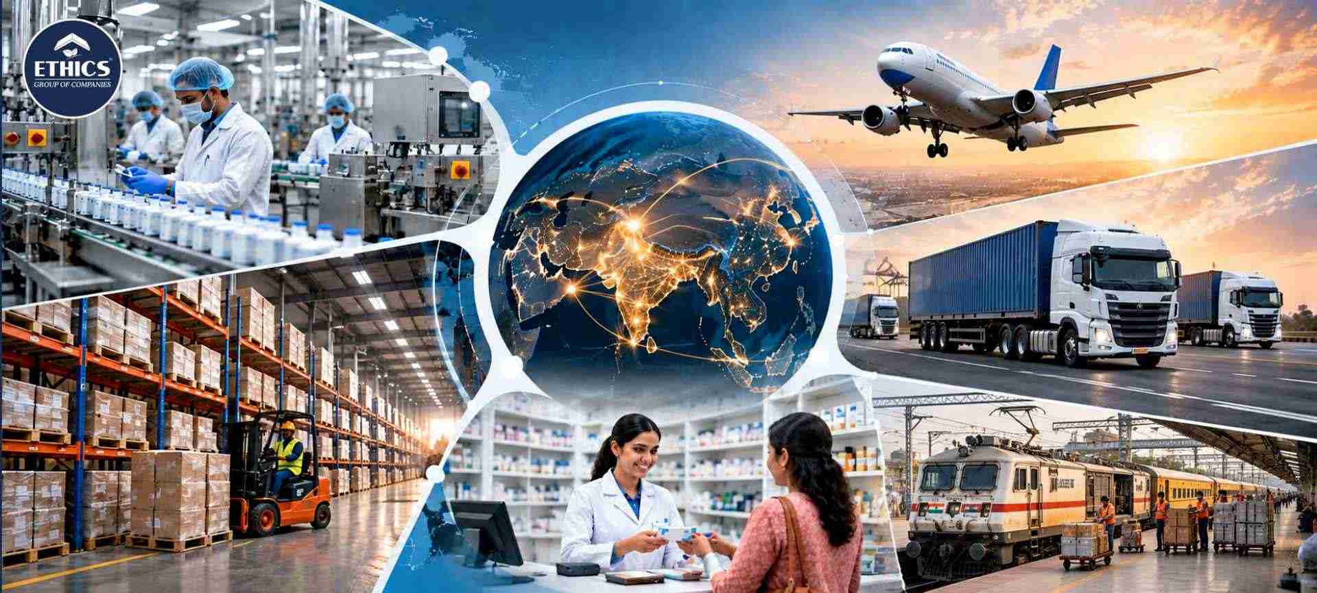 Supply chain management cycle from demand forecasting and sourcing to warehousing, delivery and returns