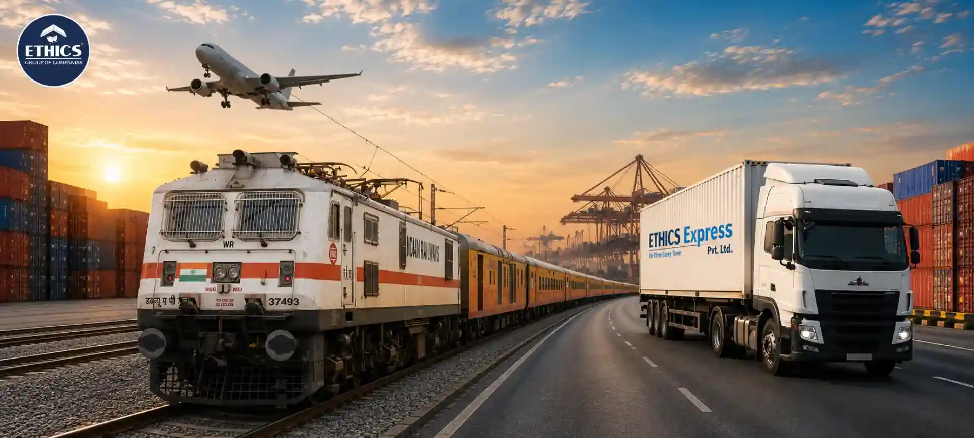Multimodal freight transport in India combining rail road and air cargo