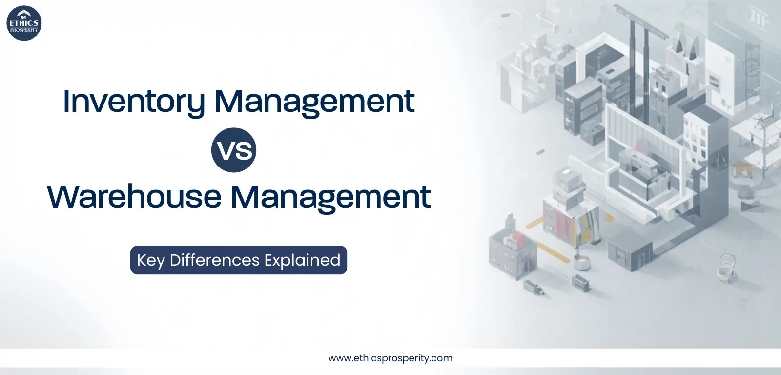 Inventory Management vs Warehouse Management comparison showing supply chain stock tracking and warehouse operations workflow