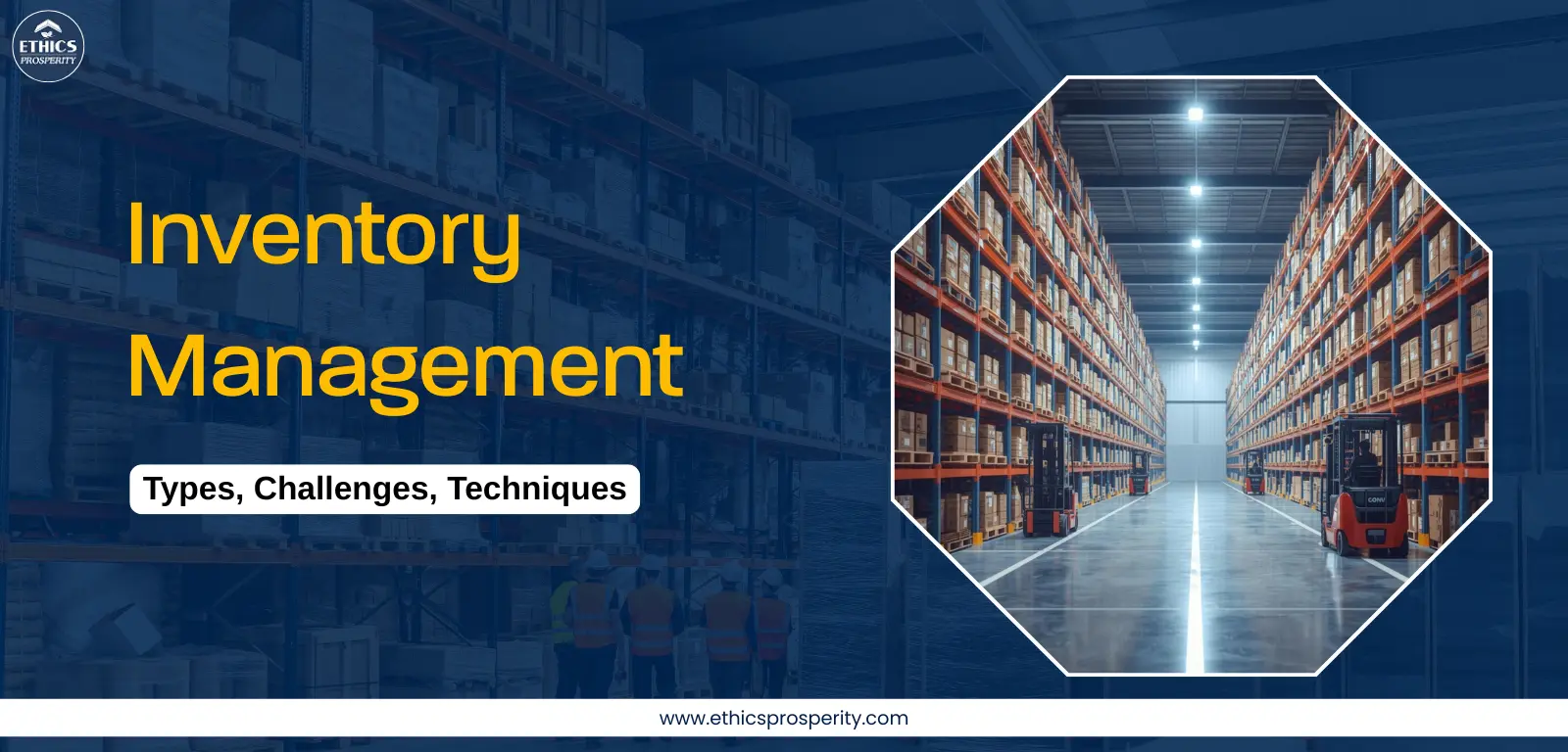 Inventory Management Process Illustration Showing Stock Control, Warehouse Management, Demand Forecasting, and End-to-End Supply Chain Flow