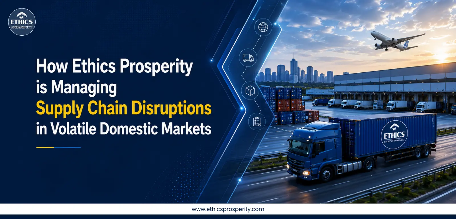 Supply chain control tower monitoring logistics operations, inventory levels, transportation routes, and disruption risks across a domestic distribution network