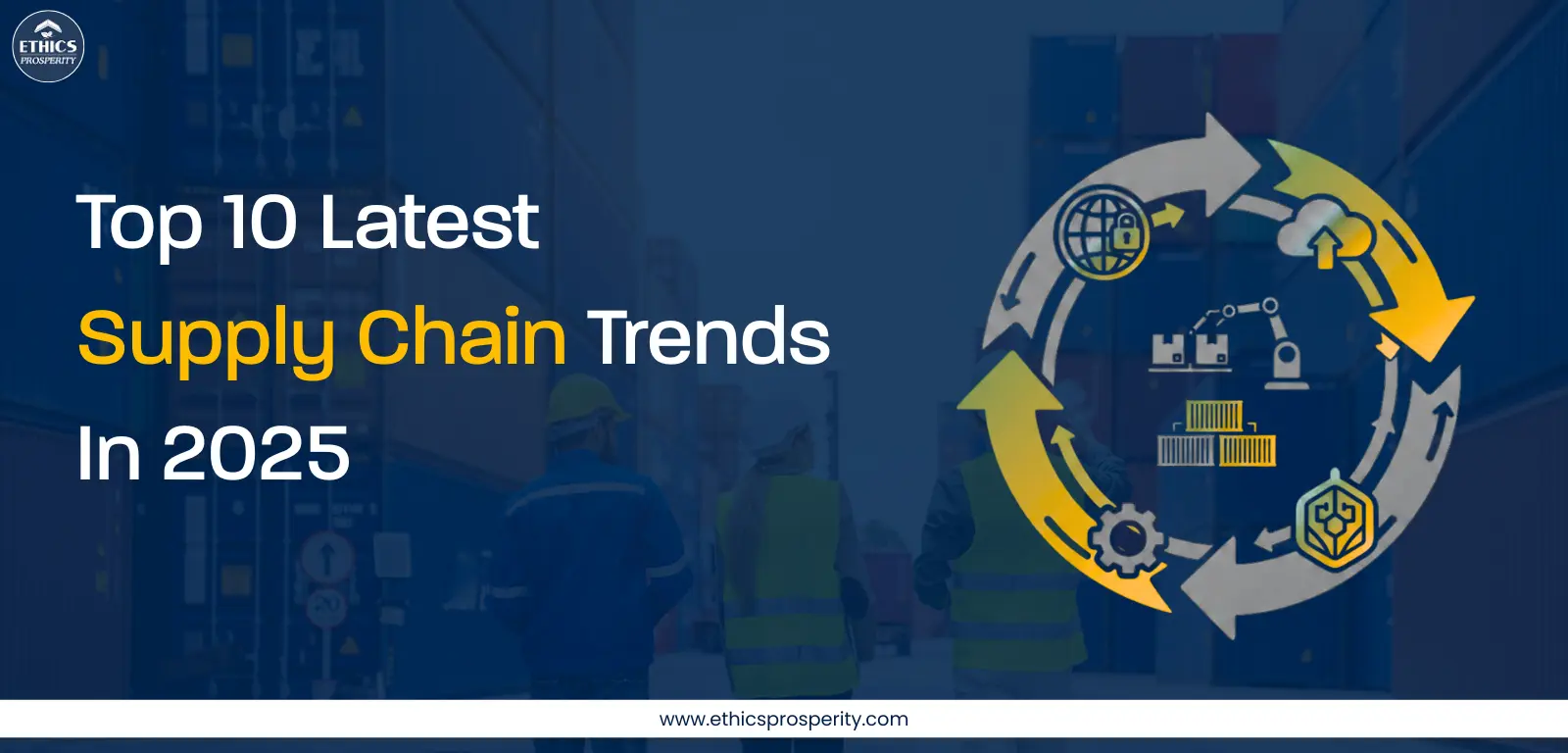 Top 10 Supply Chain Trends 2026 – Digital Supply Chain, Automation, AI, Sustainability, and Future Logistics Technology Illustration