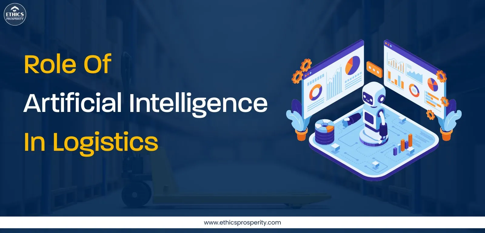 Artificial Intelligence in Logistics – Automation, Predictive Analytics & Smart Supply Chain Technology Illustration